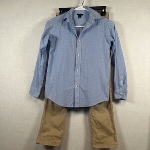 Tommy Hilfiger Khaki Pants and Long Sleeve Plaid ButtonUp Size‎ 10